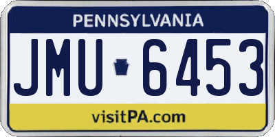 PA license plate JMU6453