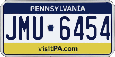 PA license plate JMU6454