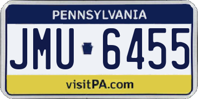 PA license plate JMU6455