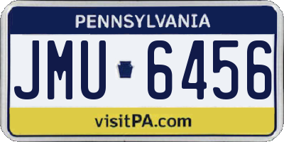 PA license plate JMU6456