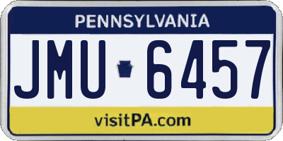 PA license plate JMU6457