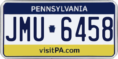PA license plate JMU6458