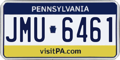 PA license plate JMU6461