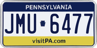 PA license plate JMU6477