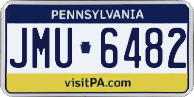 PA license plate JMU6482