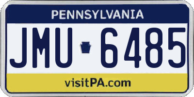PA license plate JMU6485