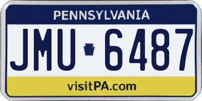 PA license plate JMU6487