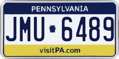 PA license plate JMU6489