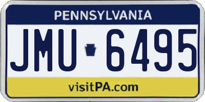 PA license plate JMU6495