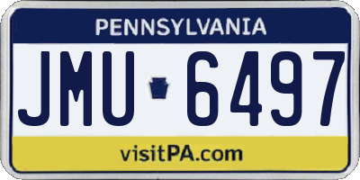 PA license plate JMU6497