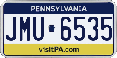 PA license plate JMU6535