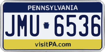 PA license plate JMU6536