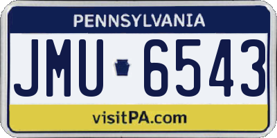 PA license plate JMU6543