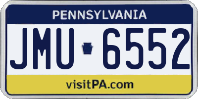 PA license plate JMU6552