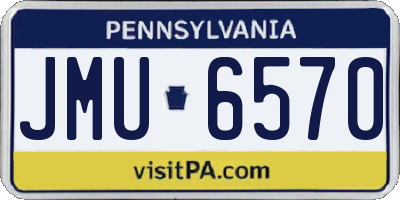 PA license plate JMU6570