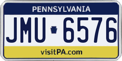 PA license plate JMU6576