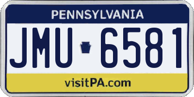 PA license plate JMU6581