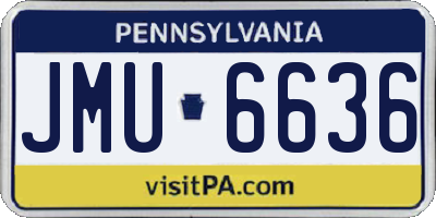 PA license plate JMU6636