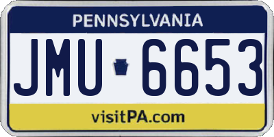PA license plate JMU6653
