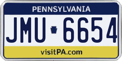 PA license plate JMU6654