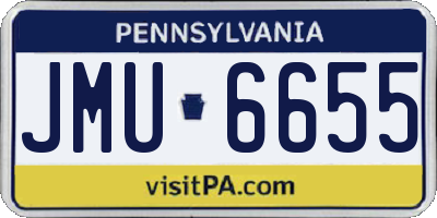 PA license plate JMU6655