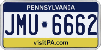 PA license plate JMU6662