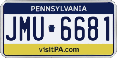 PA license plate JMU6681