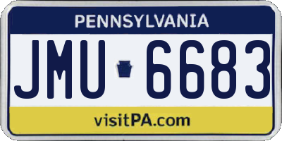 PA license plate JMU6683