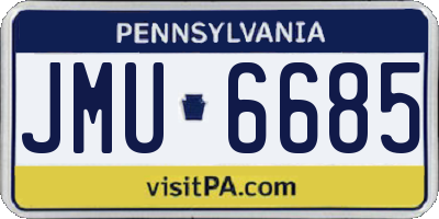 PA license plate JMU6685