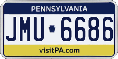 PA license plate JMU6686