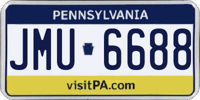 PA license plate JMU6688