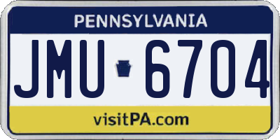 PA license plate JMU6704