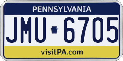 PA license plate JMU6705