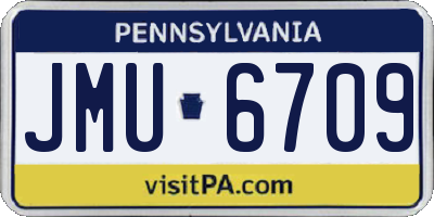 PA license plate JMU6709