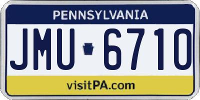 PA license plate JMU6710