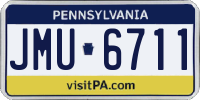 PA license plate JMU6711