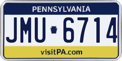PA license plate JMU6714
