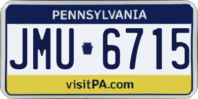 PA license plate JMU6715