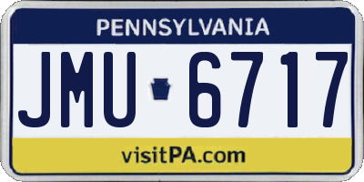 PA license plate JMU6717