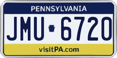 PA license plate JMU6720