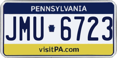 PA license plate JMU6723