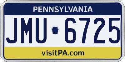 PA license plate JMU6725