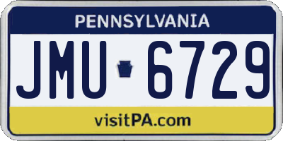 PA license plate JMU6729