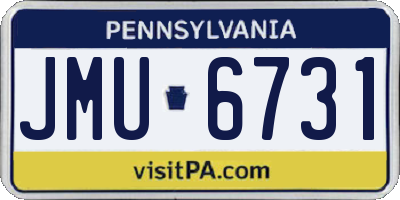 PA license plate JMU6731