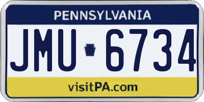 PA license plate JMU6734