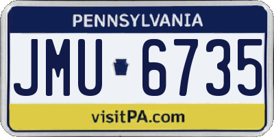 PA license plate JMU6735