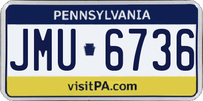 PA license plate JMU6736