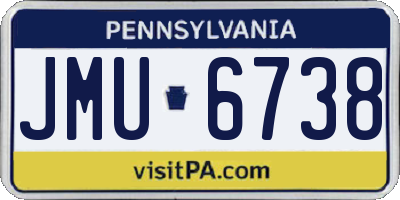 PA license plate JMU6738