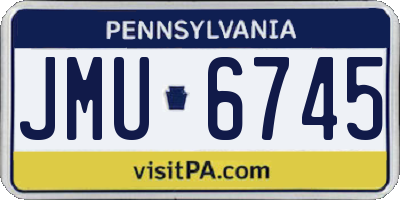 PA license plate JMU6745