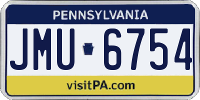 PA license plate JMU6754
